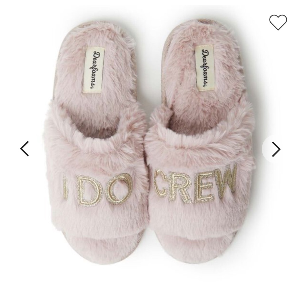 Dearfoams I Do Crew Slide Faux Fur Slipper Pale Mauve Pink Size Large (9-10)